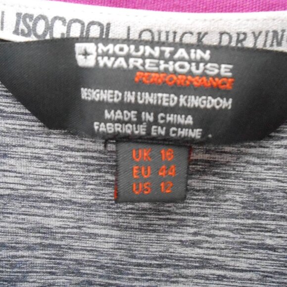 Mountain Warehouse Women's Gray & Fuchsia Pink Quick Drying IsoCool 1/4 Zip-US12 - Picture 2 of 4